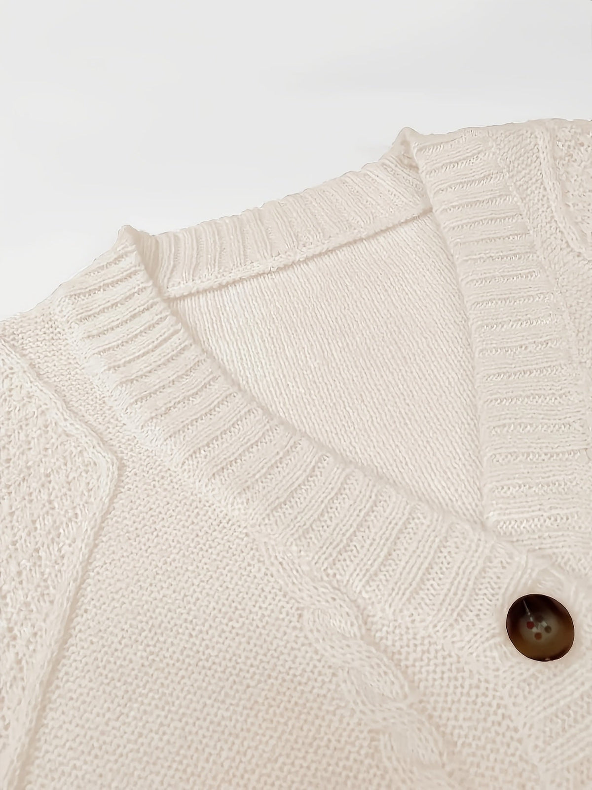 Lucinda | Women's Cable Knit Cardigan - Button Front Roomy Fit
