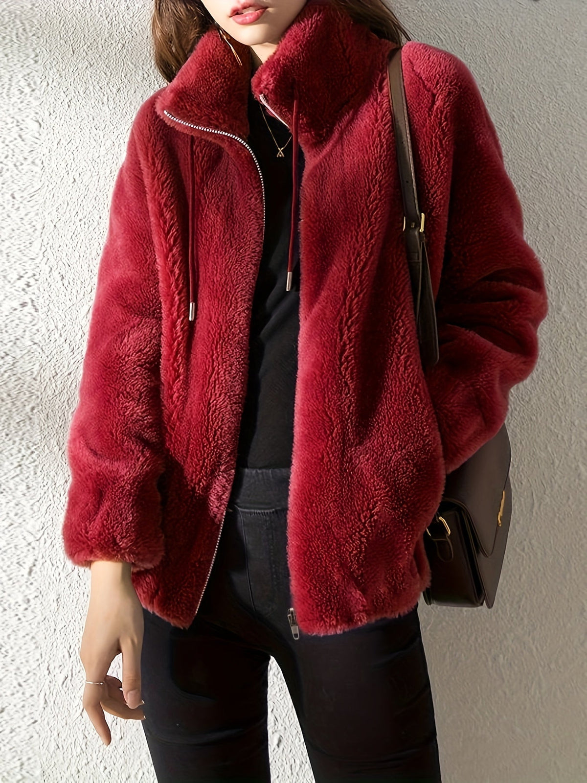 Hailey | Women's Fleece Jacket with High Neck and Zip Front