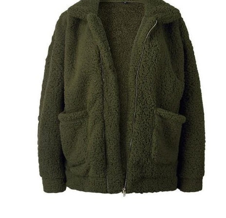 Maya | Women's Sherpa Fleece Jacket with Oversized Fit and Zip Pockets