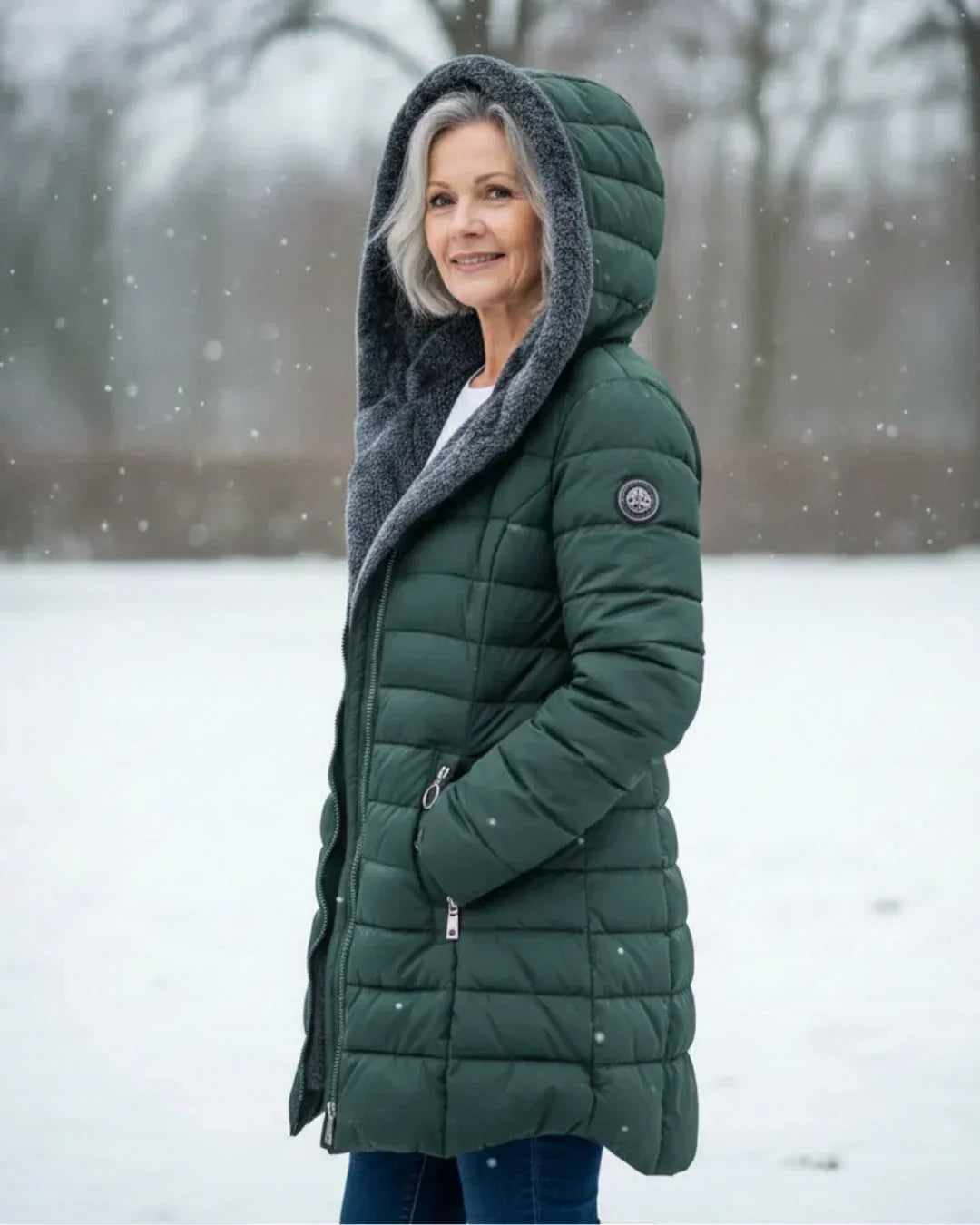 Morgan | Women's Long Puffer Winter Jacket with Fleece Lined Hood