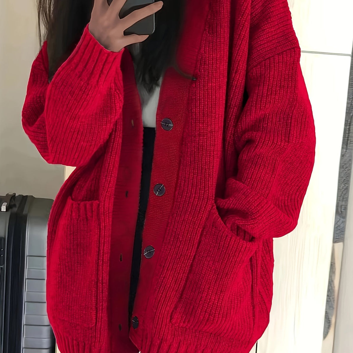 Maisie | Women's Chunky Knit Cardigan - Button Front Ribbed