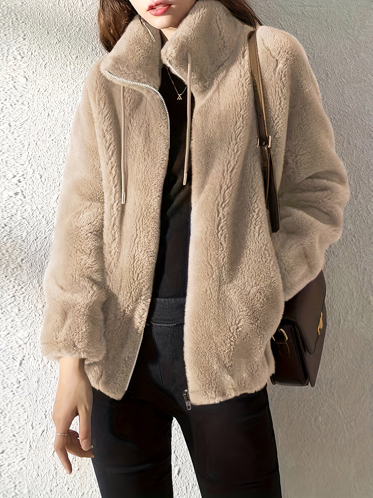 Hailey | Women's Fleece Jacket with High Neck and Zip Front