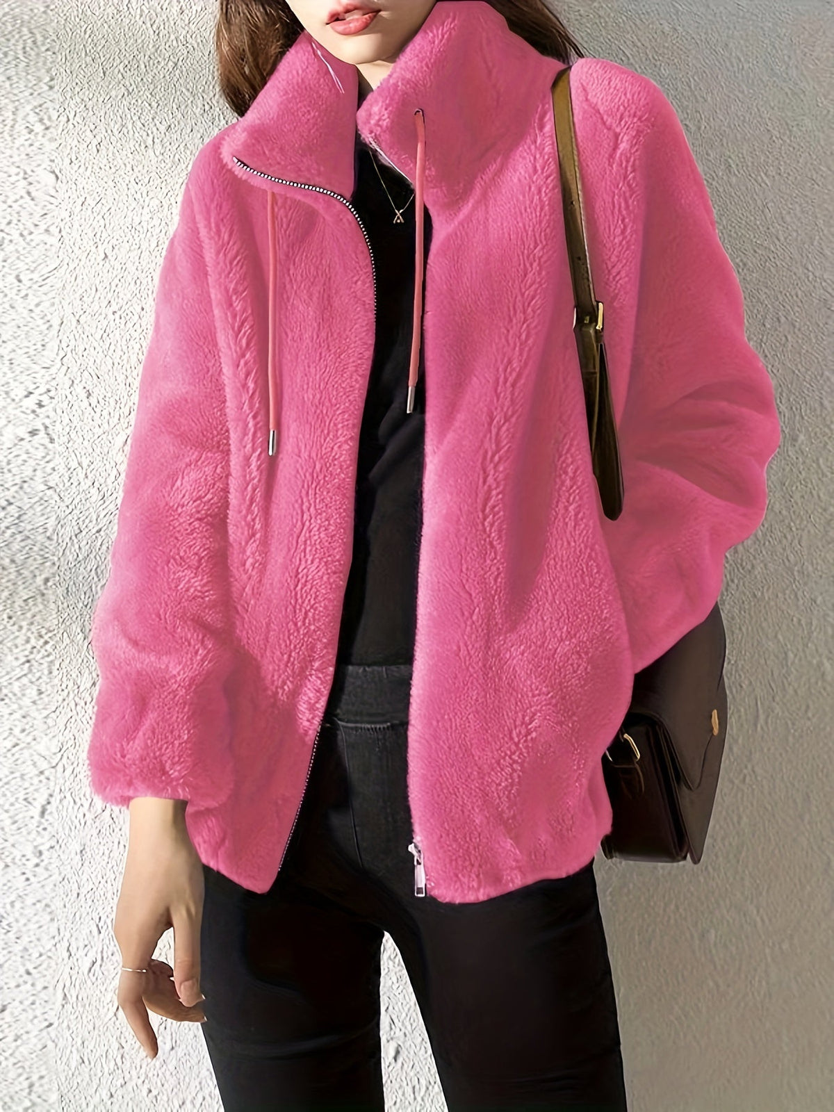 Hailey | Women's Fleece Jacket with High Neck and Zip Front