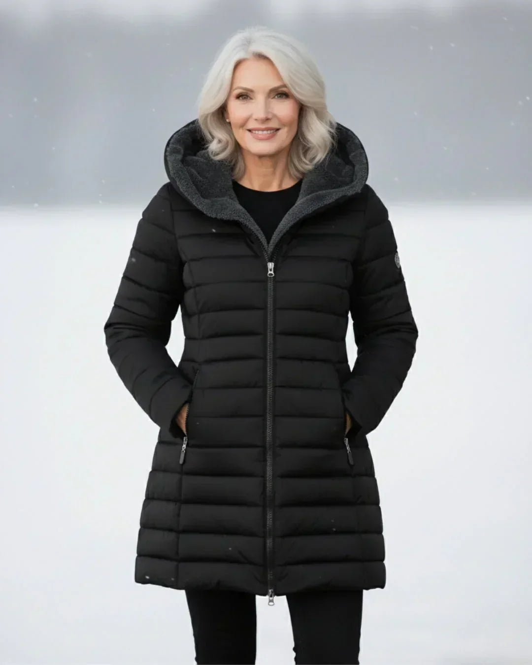 Morgan | Women's Long Puffer Winter Jacket with Fleece Lined Hood