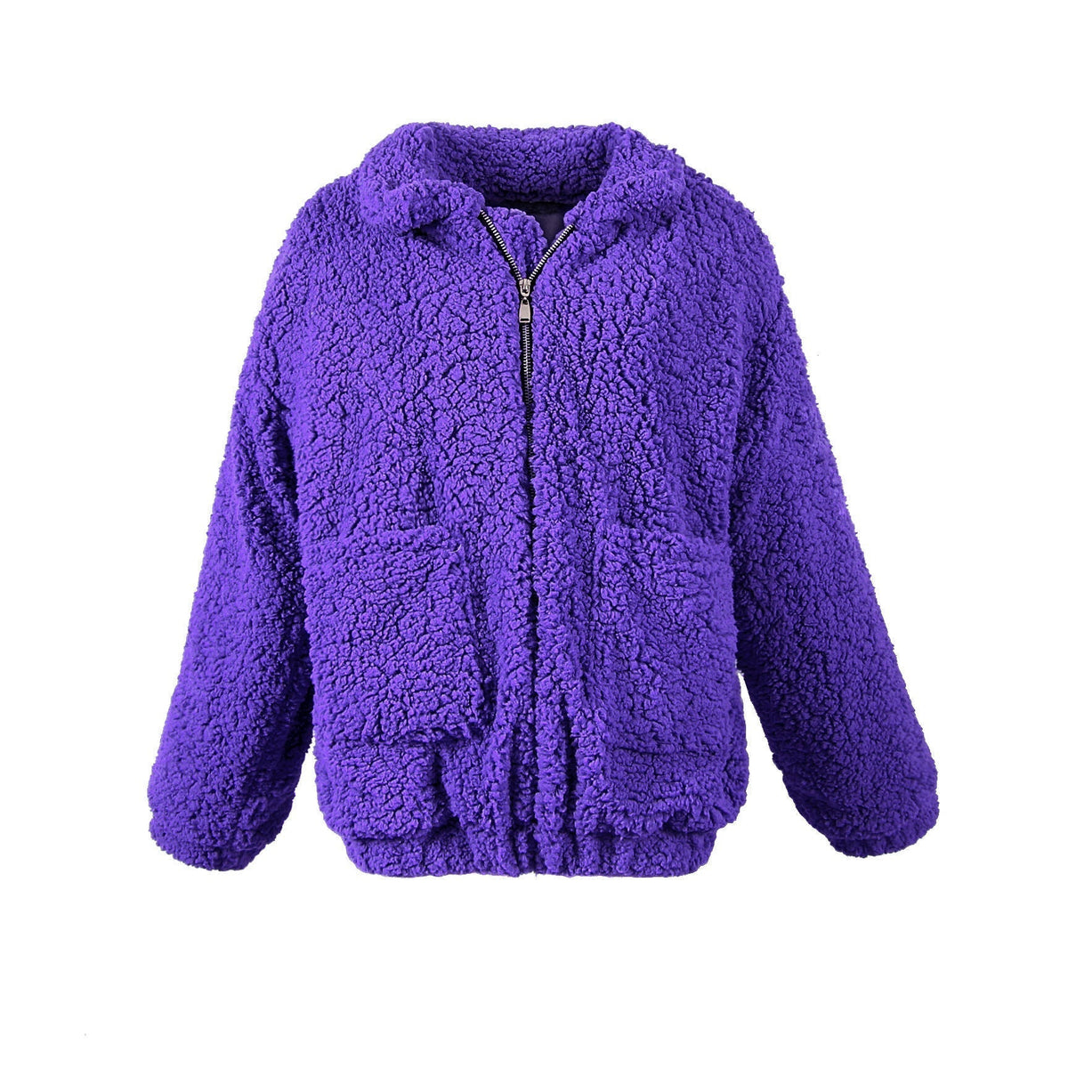 Maya | Women's Sherpa Fleece Jacket with Oversized Fit and Zip Pockets