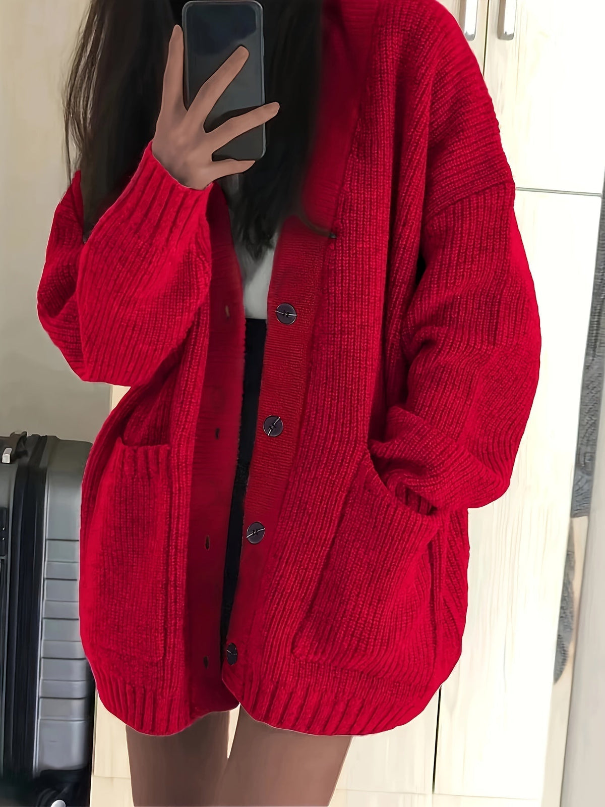 Maisie | Women's Chunky Knit Cardigan - Button Front Ribbed