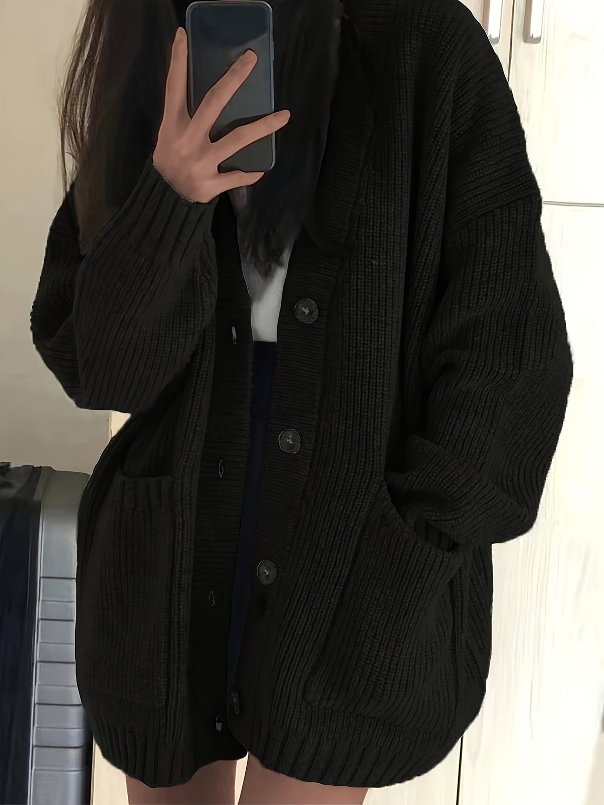 Maisie | Women's Chunky Knit Cardigan - Button Front Ribbed