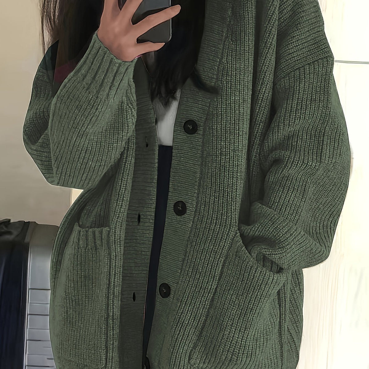 Maisie | Women's Chunky Knit Cardigan - Button Front Ribbed