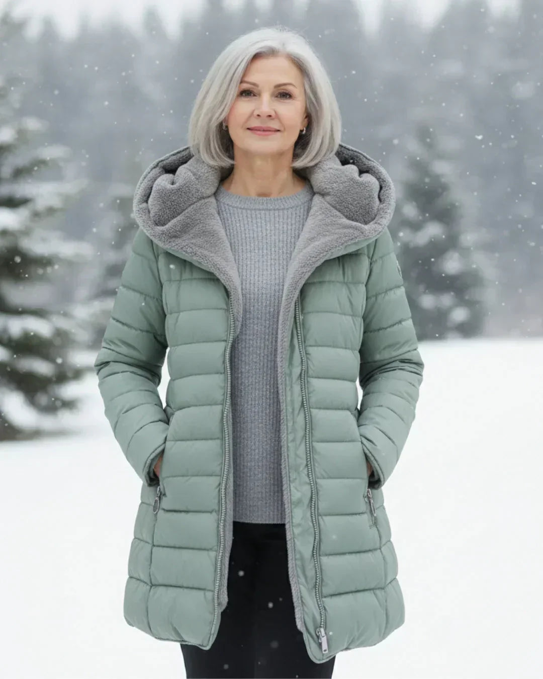 Morgan | Women's Long Puffer Winter Jacket with Fleece Lined Hood