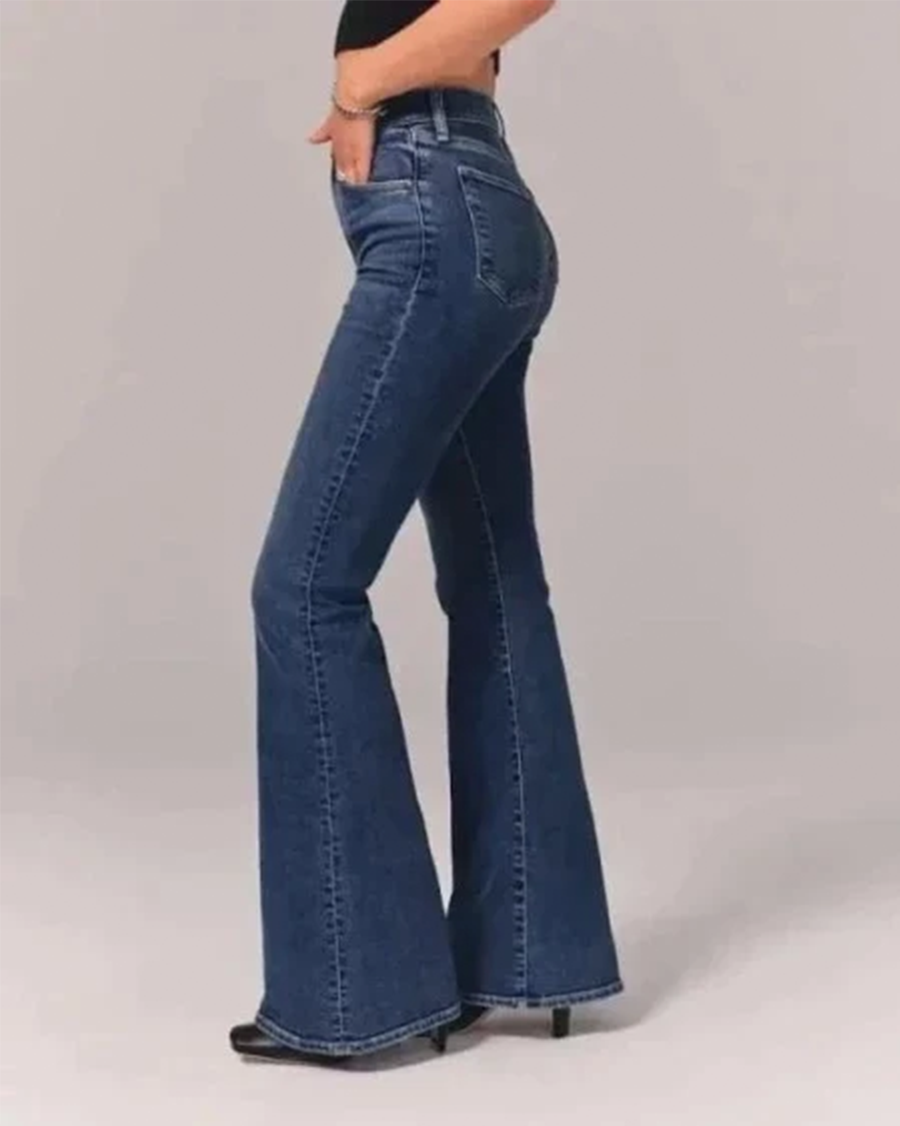 Adeline | Retro High Waisted Jeans with Dramatic Full Flare