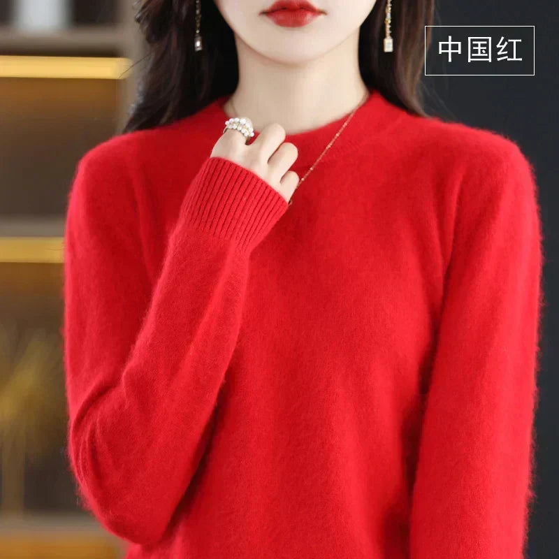 Anastasia | Slim Fit Cashmere Sweater with O-Neck Collar