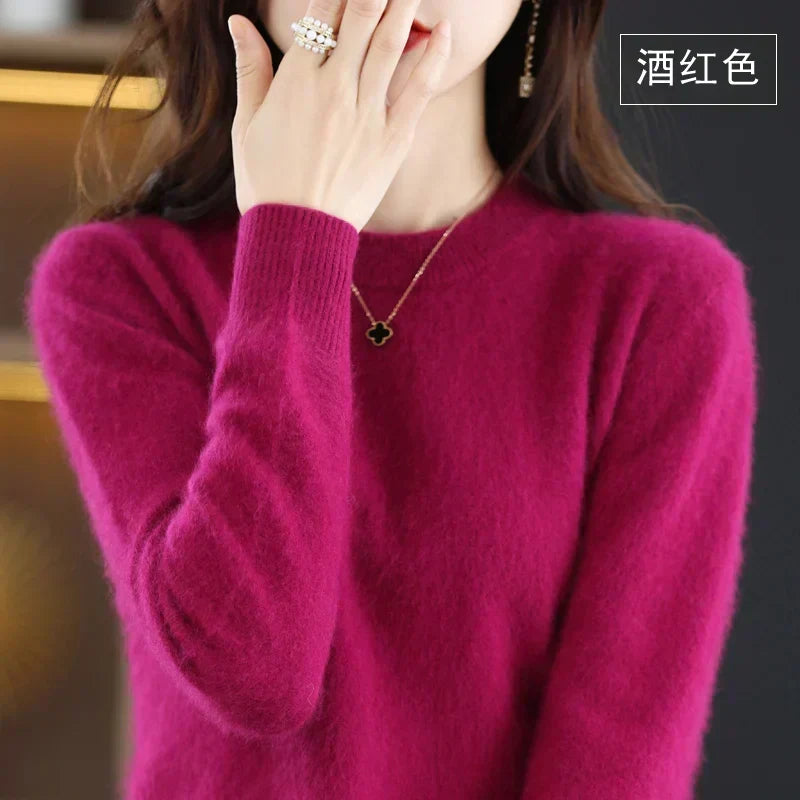 Anastasia | Slim Fit Cashmere Sweater with O-Neck Collar