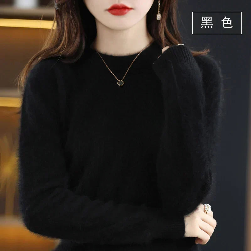 Anastasia | Slim Fit Cashmere Sweater with O-Neck Collar