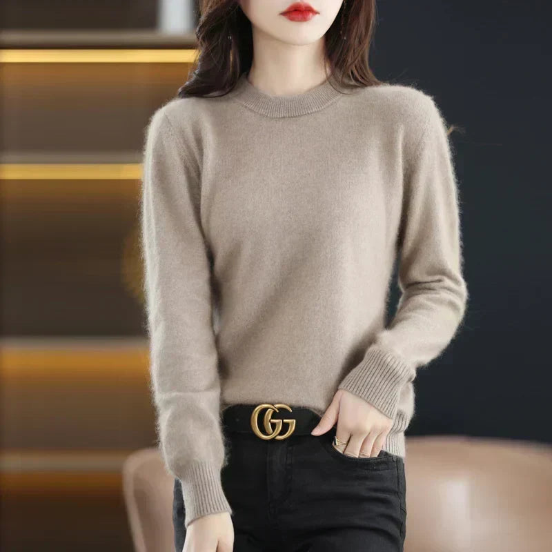 Anastasia | Slim Fit Cashmere Sweater with O-Neck Collar