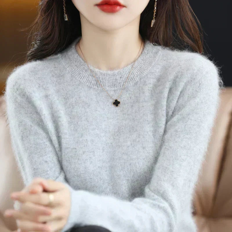 Anastasia | Slim Fit Cashmere Sweater with O-Neck Collar