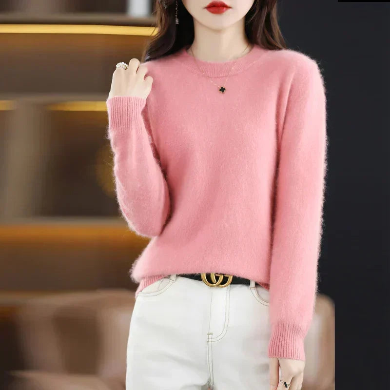 Anastasia | Slim Fit Cashmere Sweater with O-Neck Collar