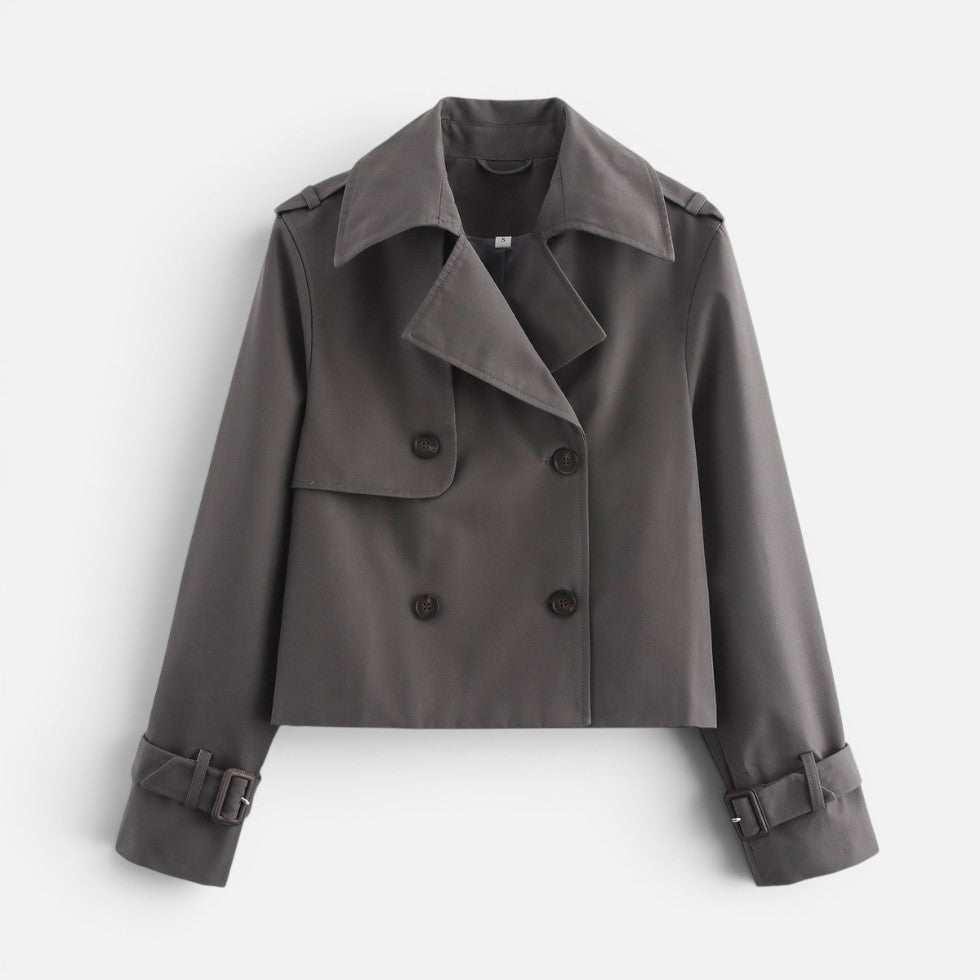 Beatrice | Elegant Cropped Trench Jacket with Belted Cuffs