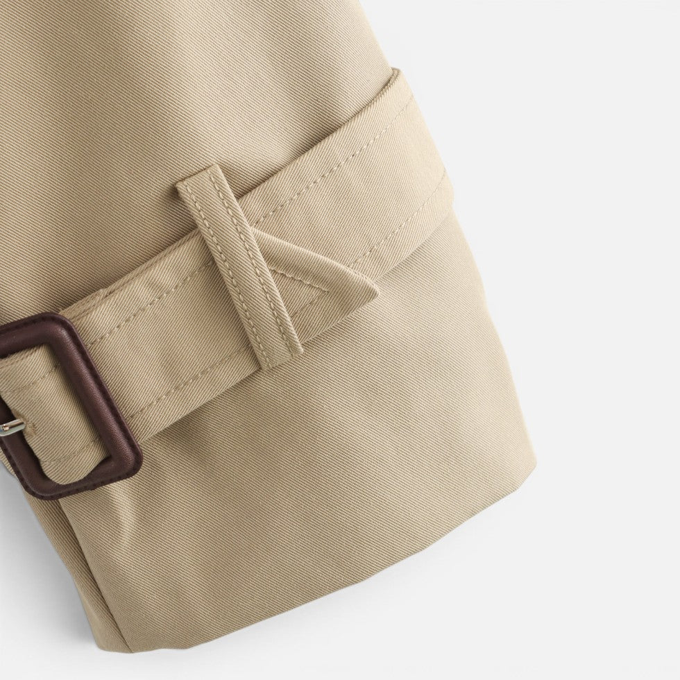 Beatrice | Elegant Cropped Trench Jacket with Belted Cuffs