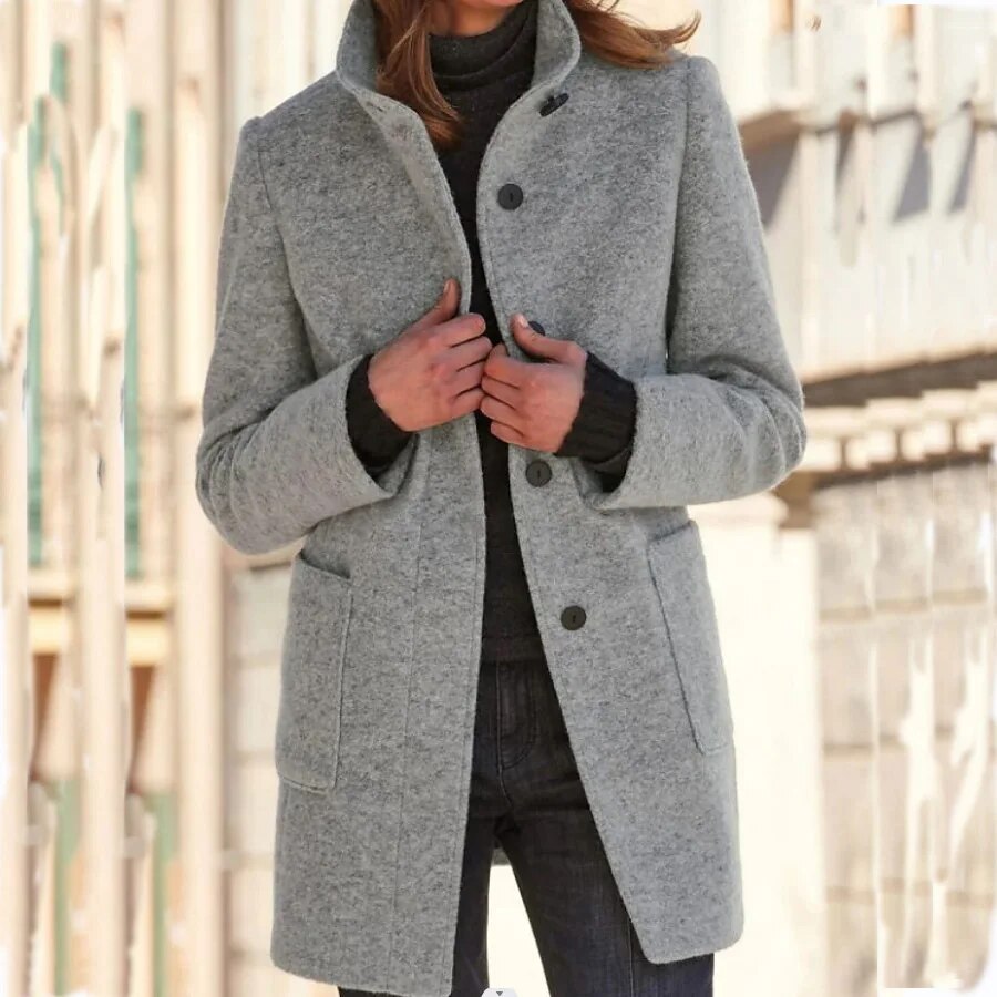 Bethany | Classic Wool Winter Coat with Round Collar