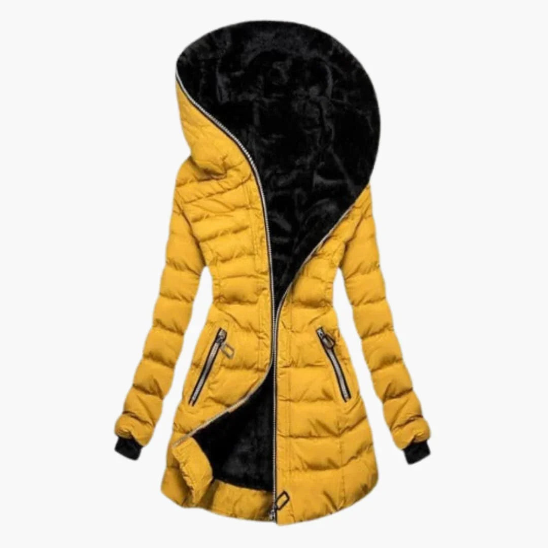 Charlotte | Effortless Longline Quilted Puffer Jacket with Faux Fur Hood