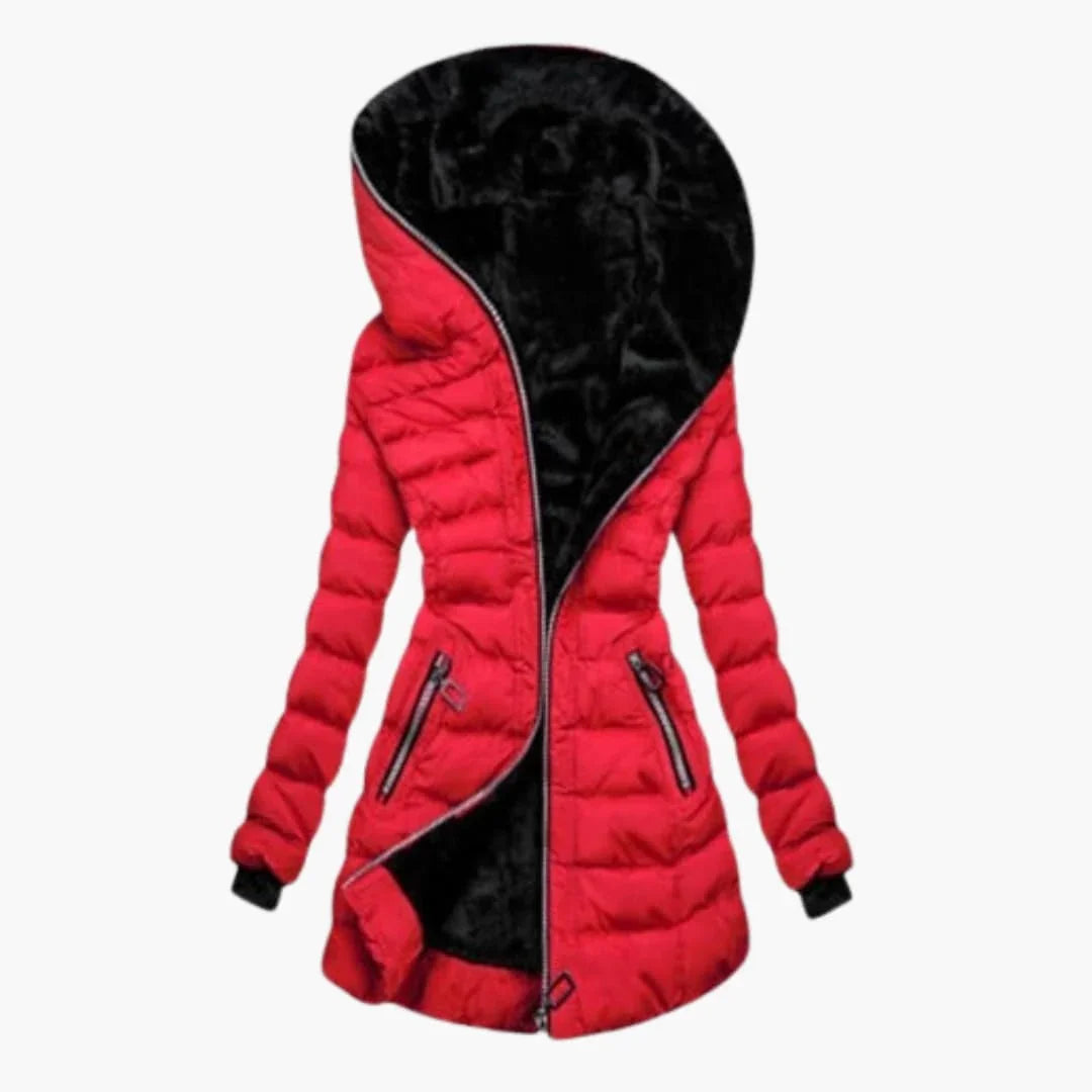 Charlotte | Effortless Longline Quilted Puffer Jacket with Faux Fur Hood