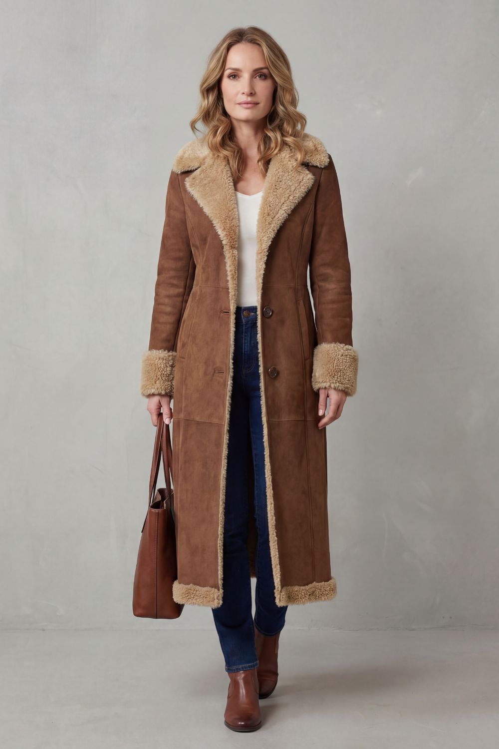 Delphine | Women's Shearling Winter Coat - Long Cosy Warm Lining
