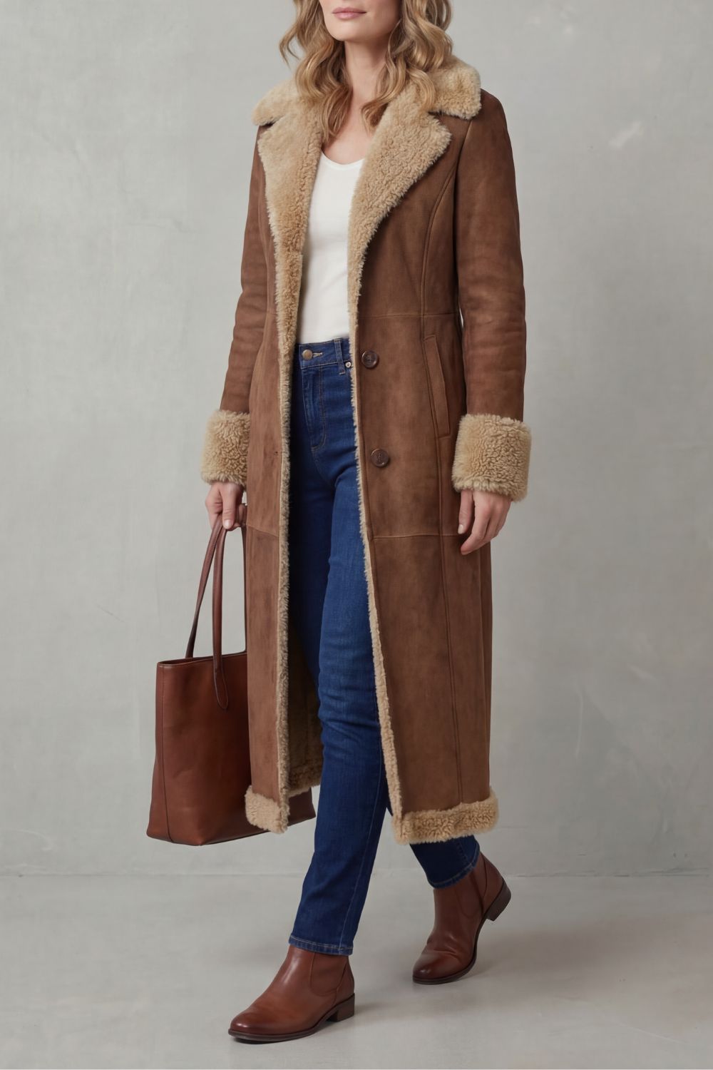 Delphine | Women's Shearling Winter Coat - Long Cosy Warm Lining
