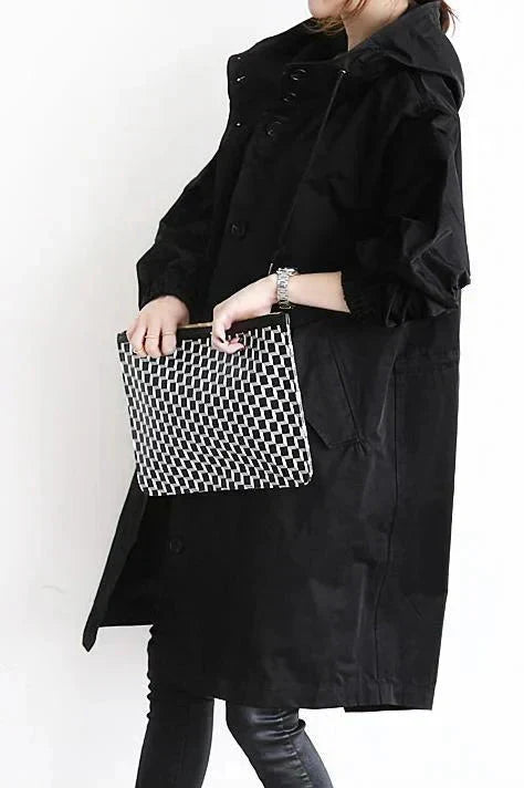 Dessa | Women's Oversized Long Waterproof Coat - Button Front Hood