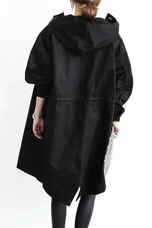 Dessa | Women's Oversized Long Waterproof Coat - Button Front Hood