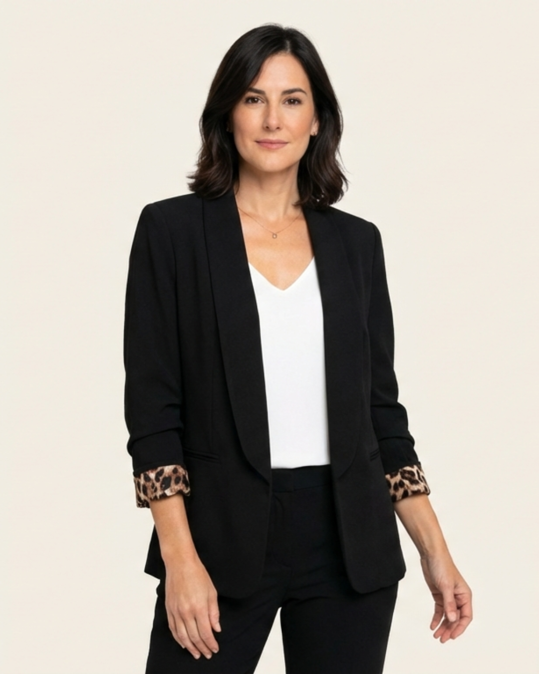 Lillian | Women's Reversible Blazer with Leopard Print Lining