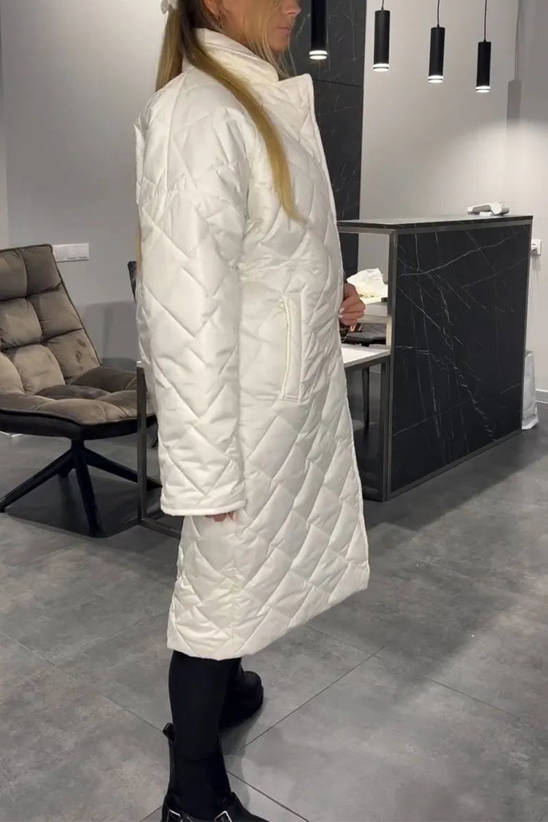 Isla | Reversible Oversized Quilted Long Coat with Leopard Lining