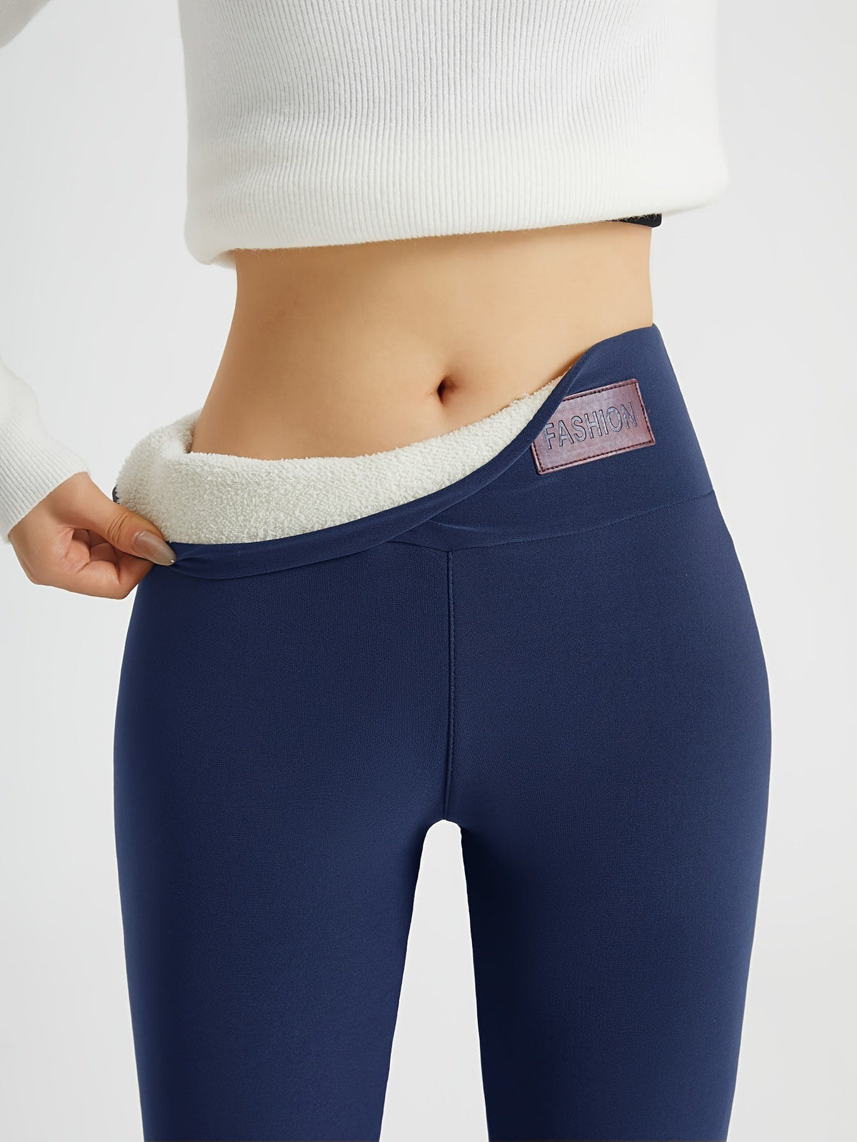 Jenny | Women's High Waisted Fleece Lined Leggings - Plush Lining Pull On