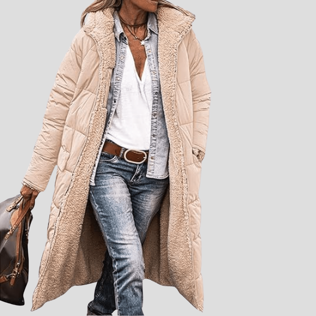 Katarina | Cozy Reversible Long Puffer Teddy Coat