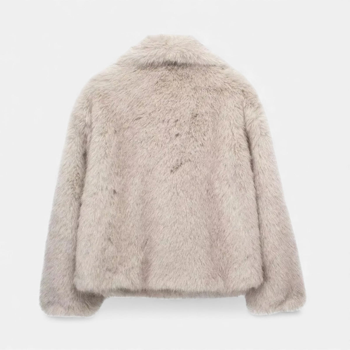 Luma | Women's Cropped Faux Fur Jacket - Wide Lapel Open Front
