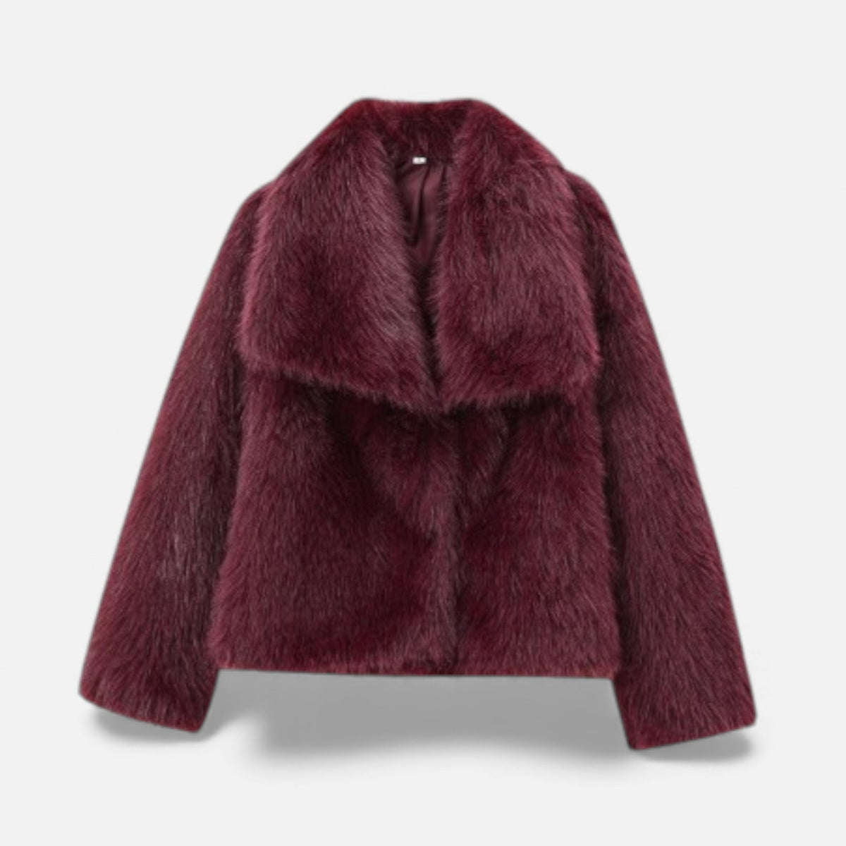 Luma | Women's Cropped Faux Fur Jacket - Wide Lapel Open Front