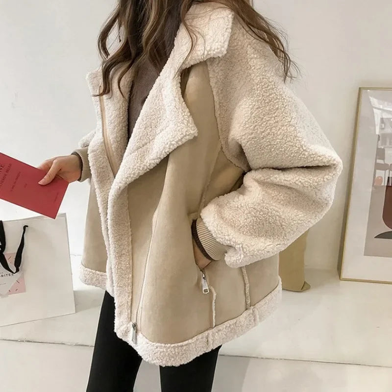 Lysa | Women's Oversized Faux Fur Jacket - Aviator Shearling Lining