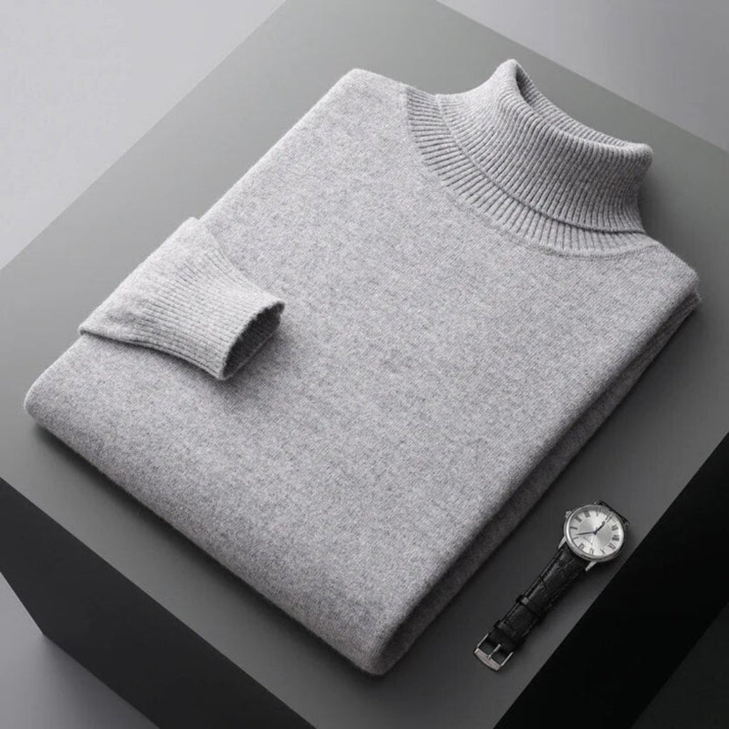 Scott | Men's Knit Turtleneck Sweater - Relaxed Fit Ribbed Cuffs Long Sleeve