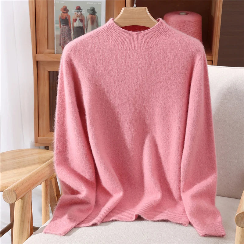 Naomi | Cashmere Sweater with Relaxed Fit and Mock Neck