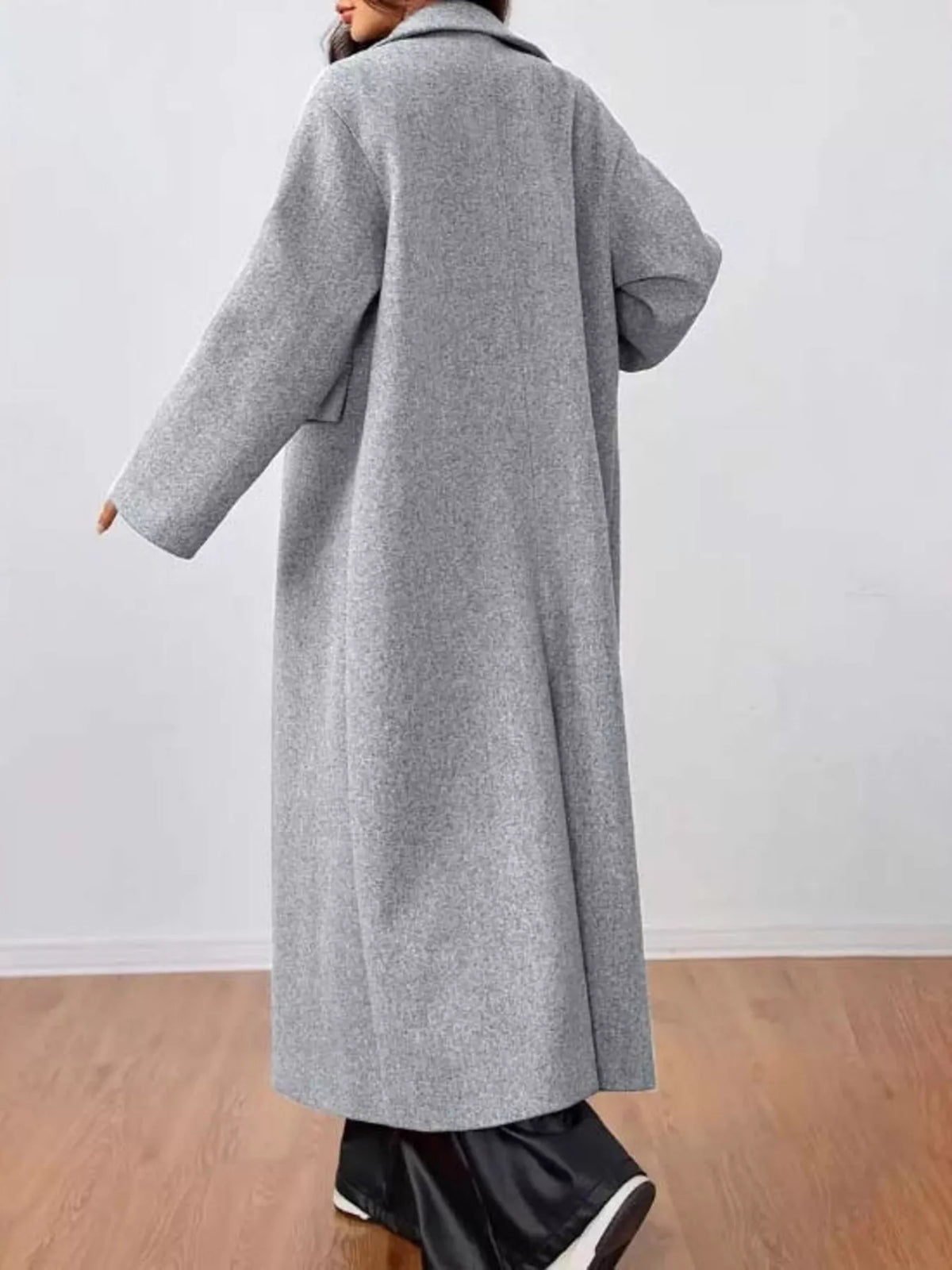 Olivia | Oversized Long Wool Coat with Lapel Collar