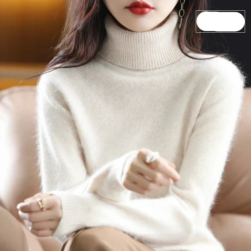 Ophelia | Sophisticated High Neck Cashmere Turtleneck Sweater