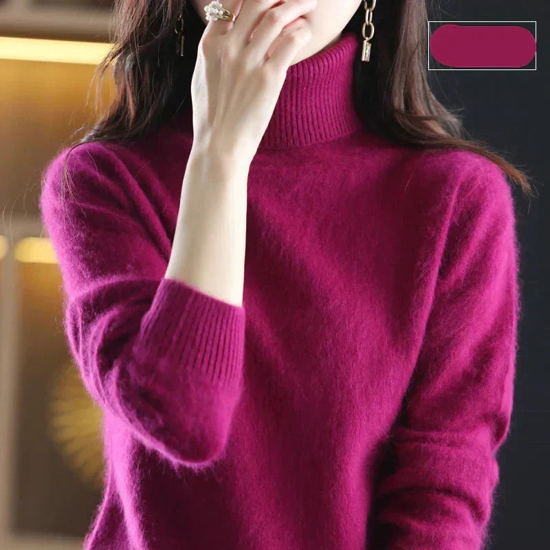 Ophelia | Sophisticated High Neck Cashmere Turtleneck Sweater