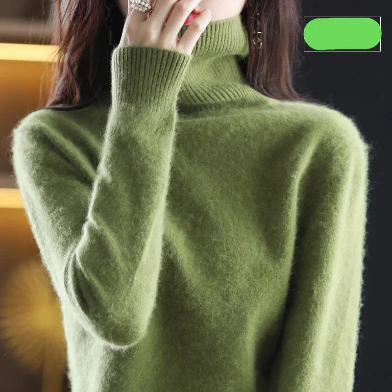 Ophelia | Sophisticated High Neck Cashmere Turtleneck Sweater