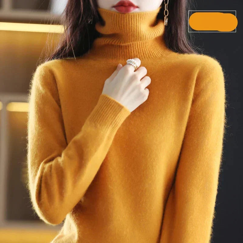 Ophelia | Sophisticated High Neck Cashmere Turtleneck Sweater
