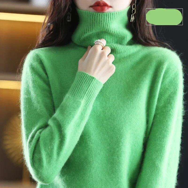 Ophelia | Sophisticated High Neck Cashmere Turtleneck Sweater