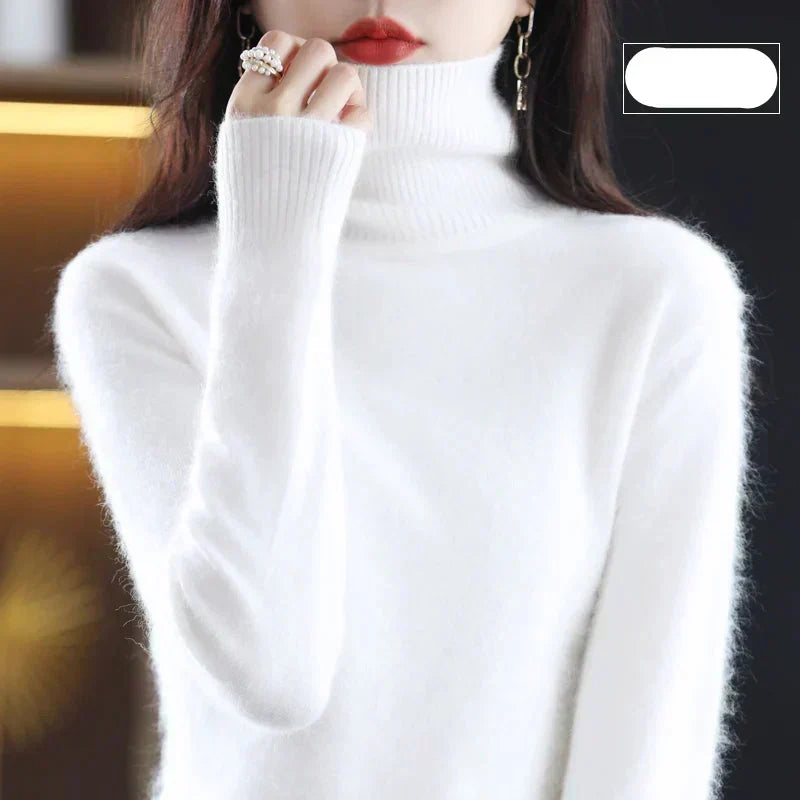 Ophelia | Sophisticated High Neck Cashmere Turtleneck Sweater