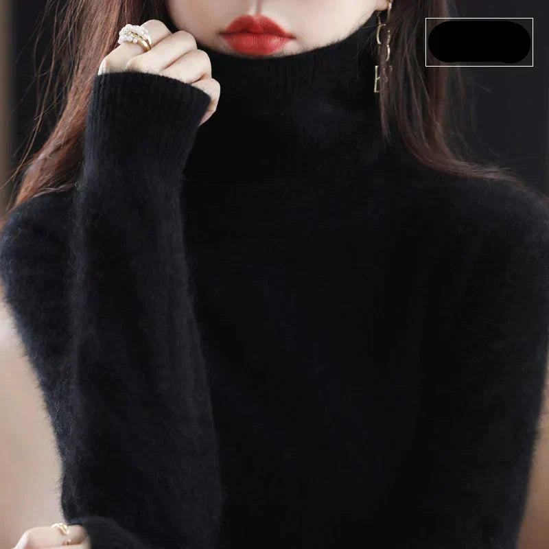Ophelia | Sophisticated High Neck Cashmere Turtleneck Sweater