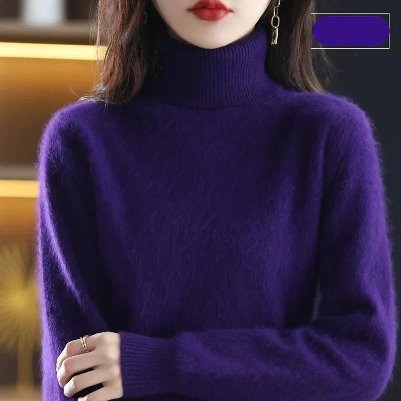 Ophelia | Sophisticated High Neck Cashmere Turtleneck Sweater