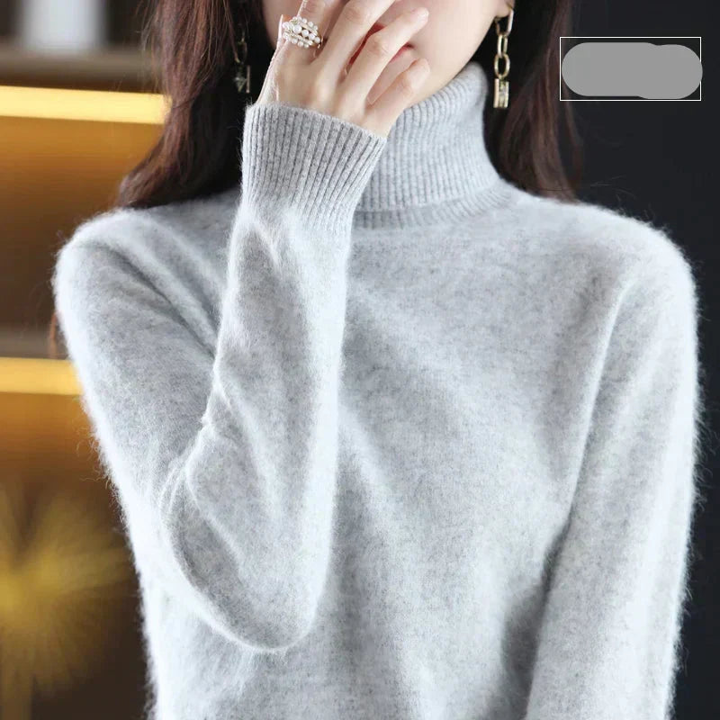 Ophelia | Sophisticated High Neck Cashmere Turtleneck Sweater