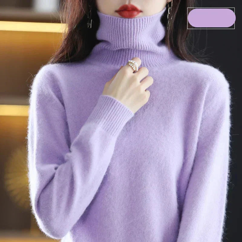 Ophelia | Sophisticated High Neck Cashmere Turtleneck Sweater
