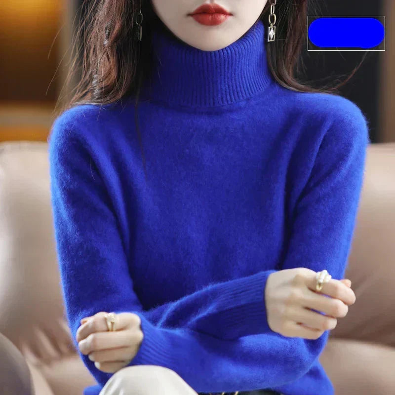 Ophelia | Sophisticated High Neck Cashmere Turtleneck Sweater